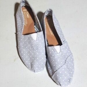 Toms Plush Hot Spot Grey Polka Dot Sz.‎ 8.5 Slipon Shoes
